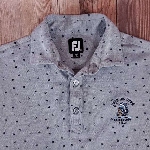 Footjoy FJ Mens Medium 2018 US Open Shinnecock Hills Embroidered Golf Polo Shirt - Picture 4 of 13